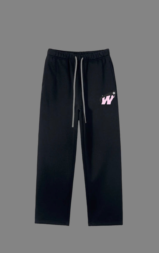 Pink Logo Wide Leg Sweatpants